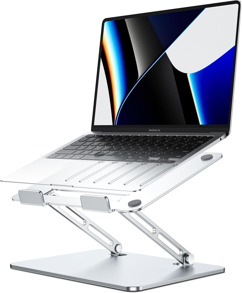 LOXP Adjustable Laptop Stand, Ergonomic Computer Stand for Desk, Aluminum Ventilated Colling Laptop Riser Holder Mount Compatible with MacBook Pro Air, Dell 10-15.6" All Laptops - Image 1